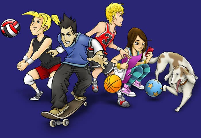 Group shot of various characters